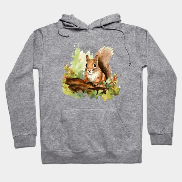 Watercolor squirrel Hoodie by Modern Medieval Design